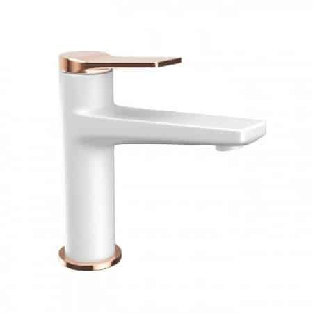 Baterie pentru lavoar Karag Andare Alb Mat cu Rose Gold