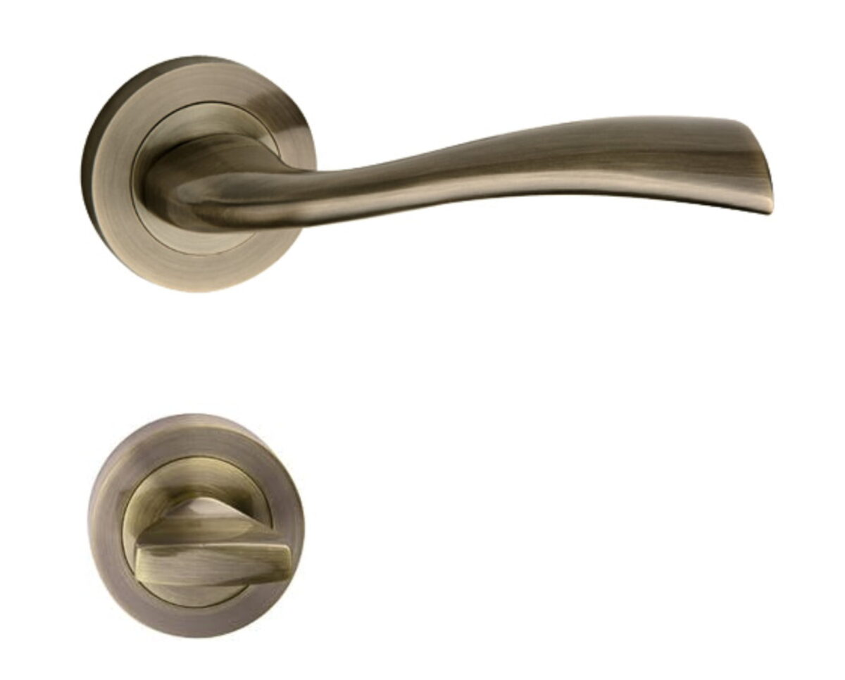 Maner-usa-Metal-Bud-Fly-cu-rozeta-rotunda-pentru-inchidere-WC-Bronz-Platinat-Lucios