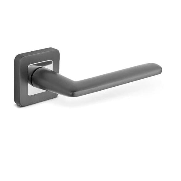 Mâner ușă Metal Bud Line cu rozetă pentru închidere WC Crom & Grafit