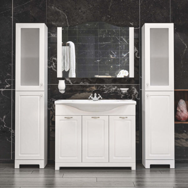 Mobilier de baie pe pardoseală Classic Alb
